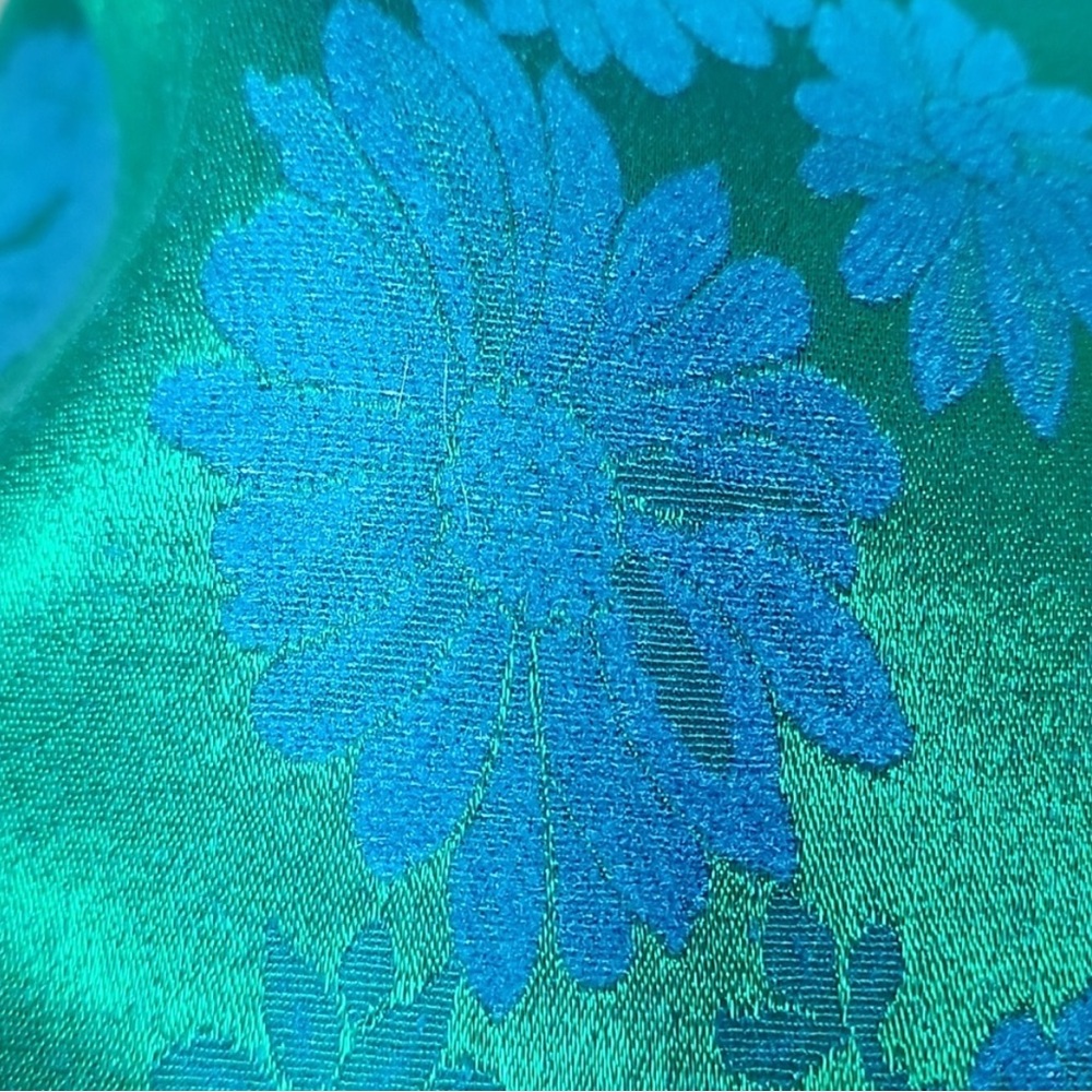 Mardis Gras Vintage Green Floral Dress - Picture 3 of 9